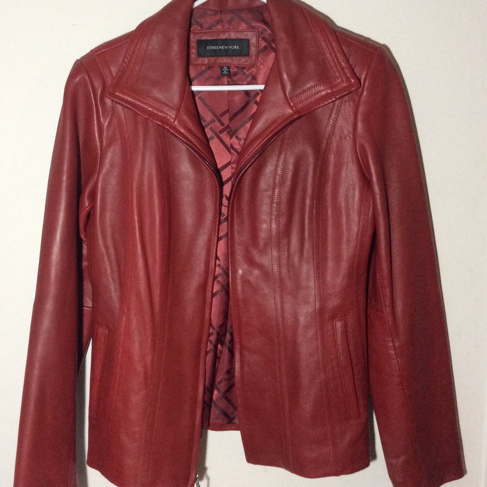 Red 100% leather jacket